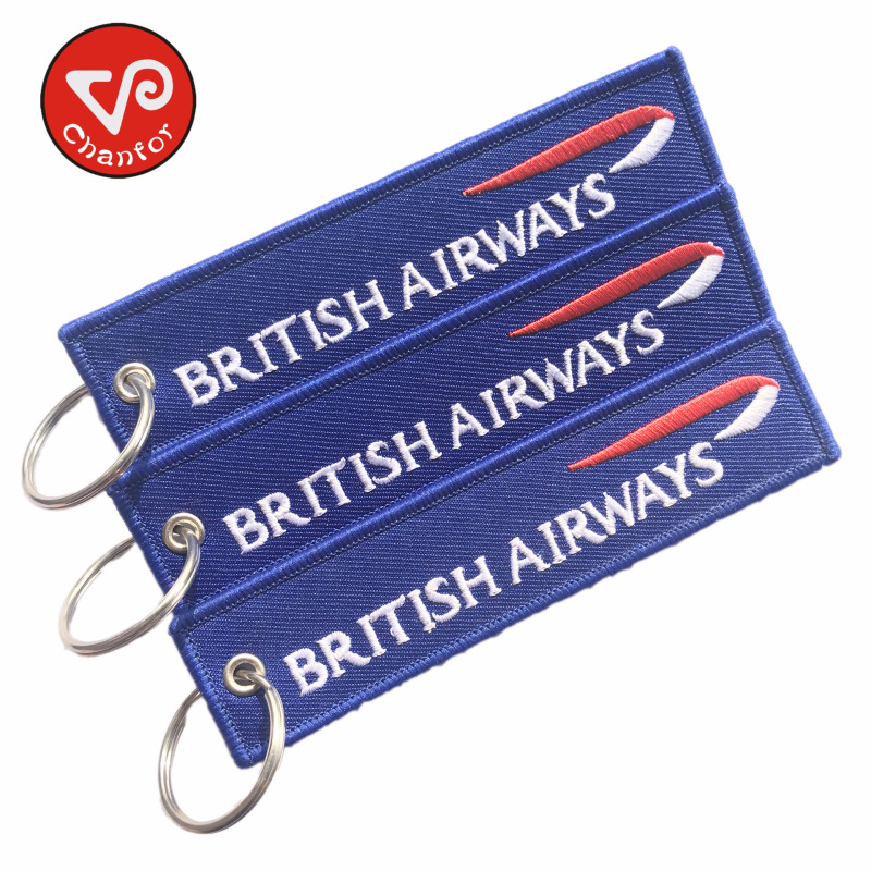 Manufacturer Custom-Made British and French Aviation Double-Sided Embroidered Keychain, Embroidered Luggage Tag Pendant, Woven Label Fabric Ribbon Manufacturer Custom-Made British and French Aviation Double-Sided Embroidered Keychain, Embroidered Luggage Tag Pendant, Woven Label Fabric Ribbon