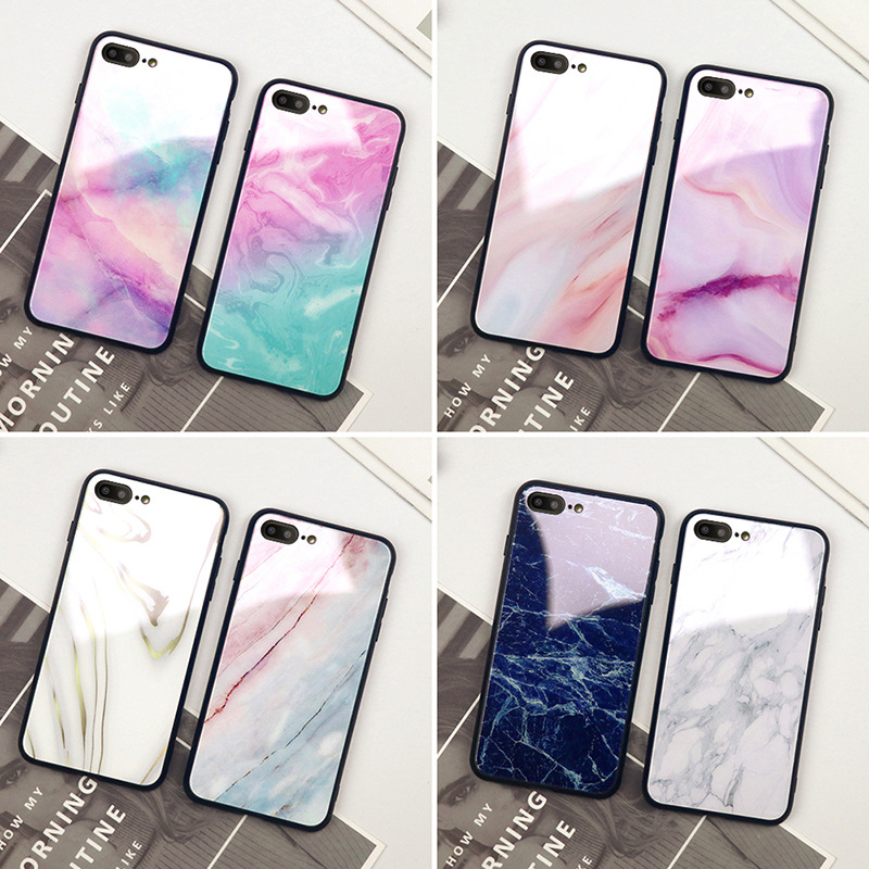 适用三星note20/s24Ultra s23fe网红情侣s22 s10大理石玻璃手机壳