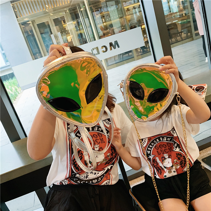 Versión coreana del bolso de los niños 2021 verano nuevo extranjero láser transparente hombro bolsa niñas transparente jalea bolsa niñas
