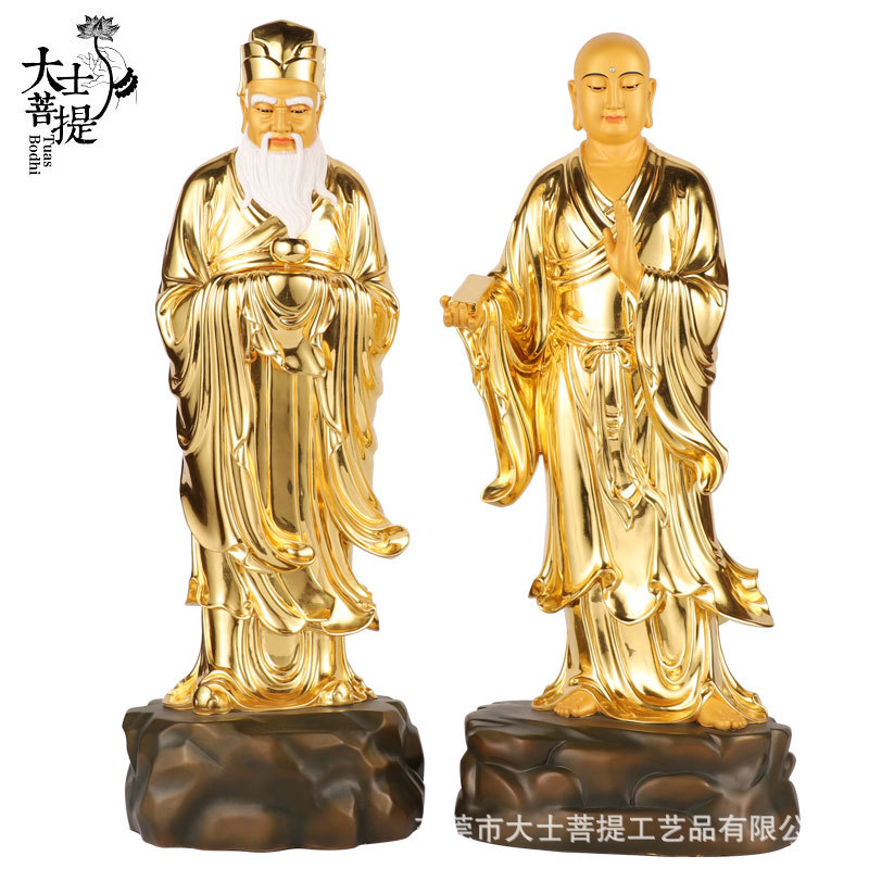 台湾铜贴金闵公道明佛像铜像地藏王佛像侍从闵公长老道明护法
