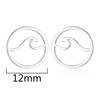 Fashionable earrings stainless steel, wavy accessory, city style, European style, simple and elegant design, wholesale