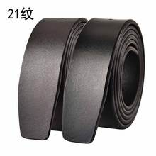 3.3宽板扣打孔带身 平滑扣冲孔牛皮带条 仿古男皮带 男士真皮腰带