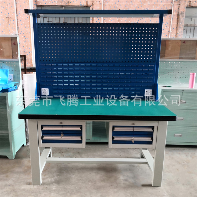 防静电重型工作台 操作工厂用工作台 配两抽吊柜工作桌厂家现货