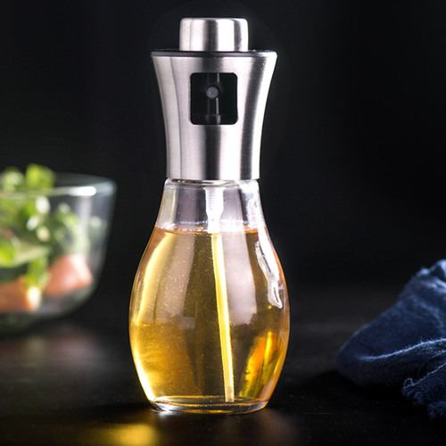 Stainless steel oil bottle BBQ oil spray bottle spray kettle soy sauce vinegar sprayer press oil bottle leak-proof glass oil kettle