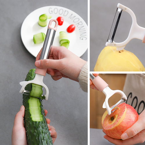 Multifunctional peeling knife, peeler, household kitchen long-handled creative potato peeler, fruit and vegetable peeling tool
