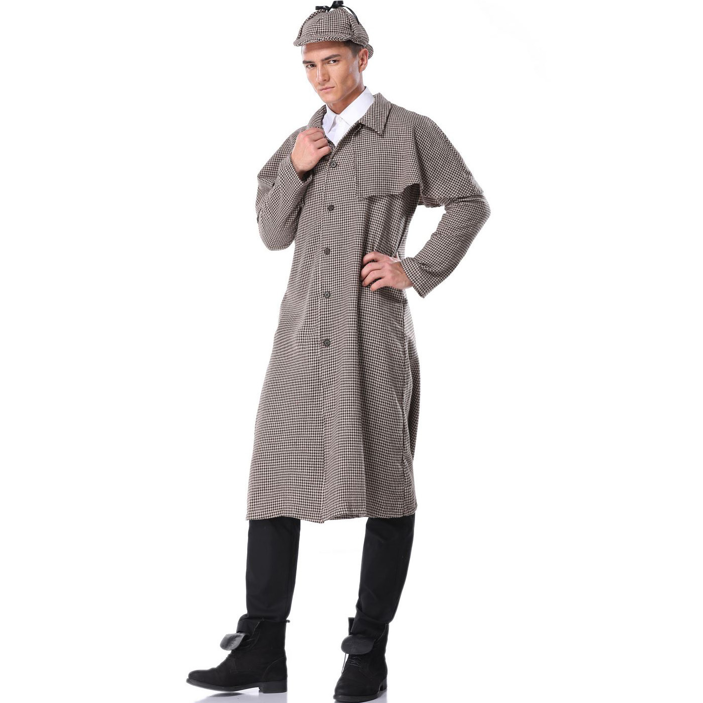 Disfraces de Halloween 2024 Disfraz de Sherlock Holmes para hombre adulto, talla M-XL