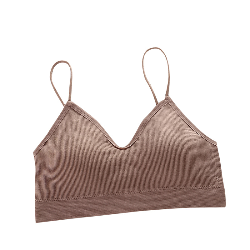 Camisola de las mujeres ropa interior sexy espalda pequeña pecho Chaleco corto anti-Exposición con almohadilla de pecho tubo superior ropa interior deportiva