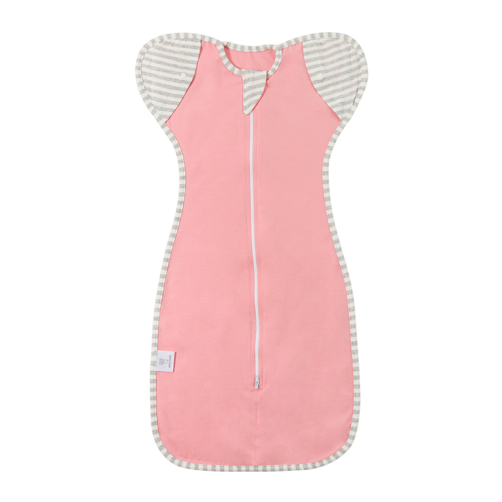 Yinmei Four Seasons bebé anti-shock swaddling toalla bebé Algodón puro elástico swaddling toalla saco de dormir manga desmontable transfronteriza