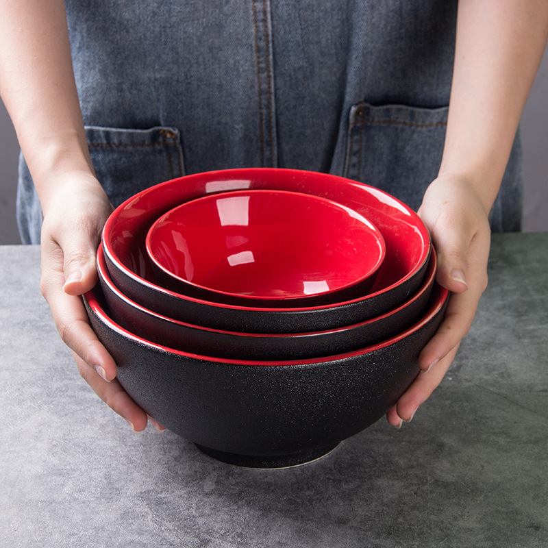 Tazón de sopa de cerámica esmerilado Cuenco de fideos Cuenco de sopa japonés