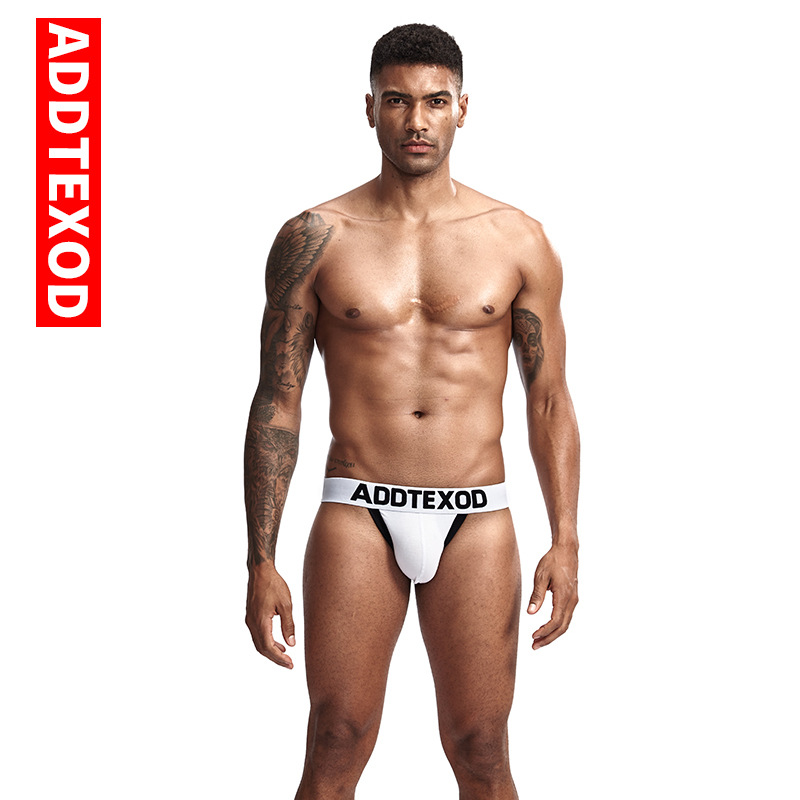 Suministro transfronterizo de ropa interior para hombres sexy doble Tanga algodón transpirable color sólido cinturón tridimensional cintura media Tanga para hombres image 6