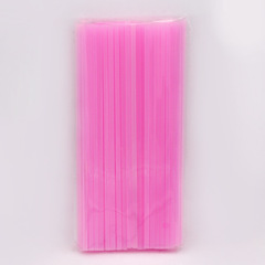 One-time colored plastic straws Food grade PP plastic flat mouth straight tube 6*190mm handmade DIY blowing paint short tube