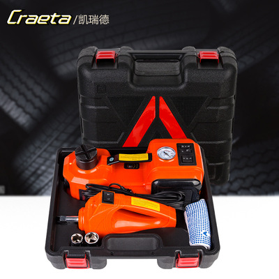 现货车载5T电动液压千斤顶套装12V换胎充气泵电动冲击扳手|ru