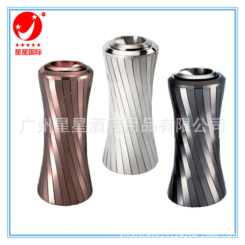 Factory wholesale metal small waistline ash bucket fashion high-end peel bucket luxury stainless steel trash can Factory wholesale metal small waistline ash bucket fashion high-end peel bucket luxury stainless steel trash can