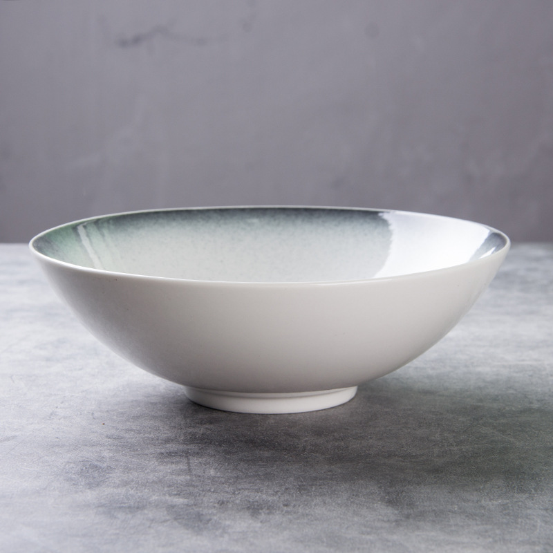 Gradiente de cerámica blanco olla tazón de arroz tazón de azúcar sopa de fideos tazón en forma de V tazón plato al por mayor tazón de batido