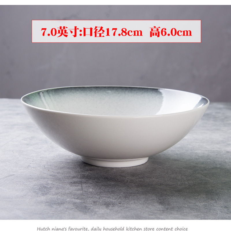 Gradiente de cerámica blanco olla tazón de arroz tazón de azúcar sopa de fideos tazón en forma de V tazón plato al por mayor tazón de batido