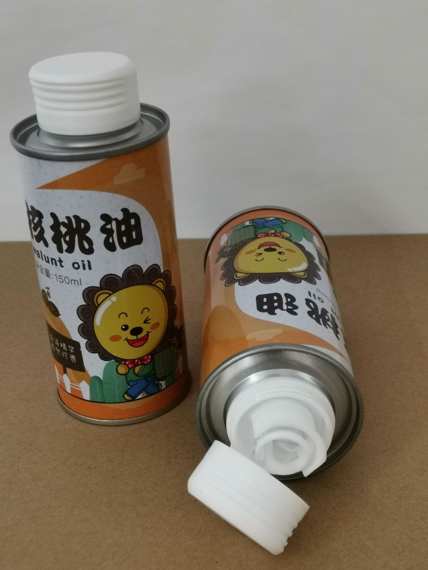 厂家生产圆形100ml150ml250ml500ml核桃油铁罐亚麻油罐样品罐圆形