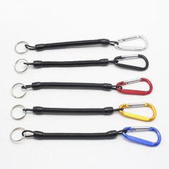 Carabiner lost rope Luya pliers anti-lost spring rope hanging buckle telephone line telescopic fishing accessories tools