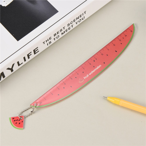 Creative fruit pendant 15cm ruler children's colorful plastic drawing ruler learning stationery supplies student prizes