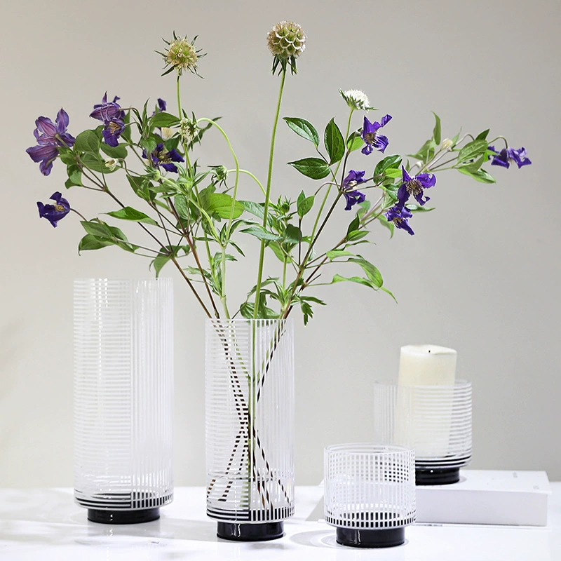 Новый китайский стиль, простая классическая скандинавская прозрачная стеклянная ваза, оптовая продажа, цветочная композиция, цветочная композиция, комбинированная модель, комната, дом