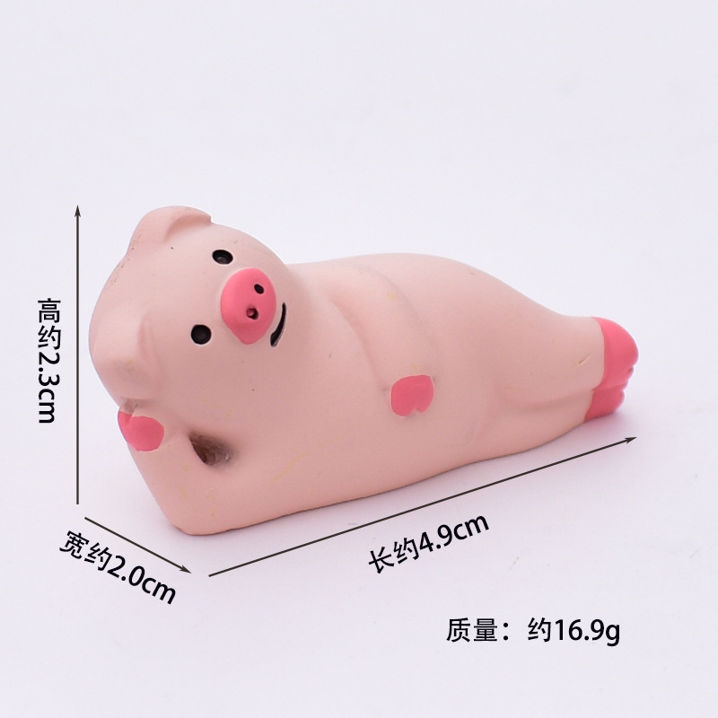 옆으로 눕는 파우더 돼지 인형