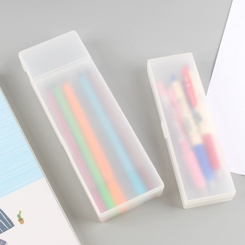 雅思 Japanese transparent matte table pencil case for students
