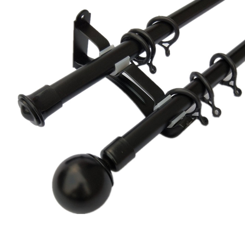 Estilo nórdico barra de la cortina 22MM barra de hierro negro Romano Varilla sola barra doble cabeza decorativa cualquier partido image 8