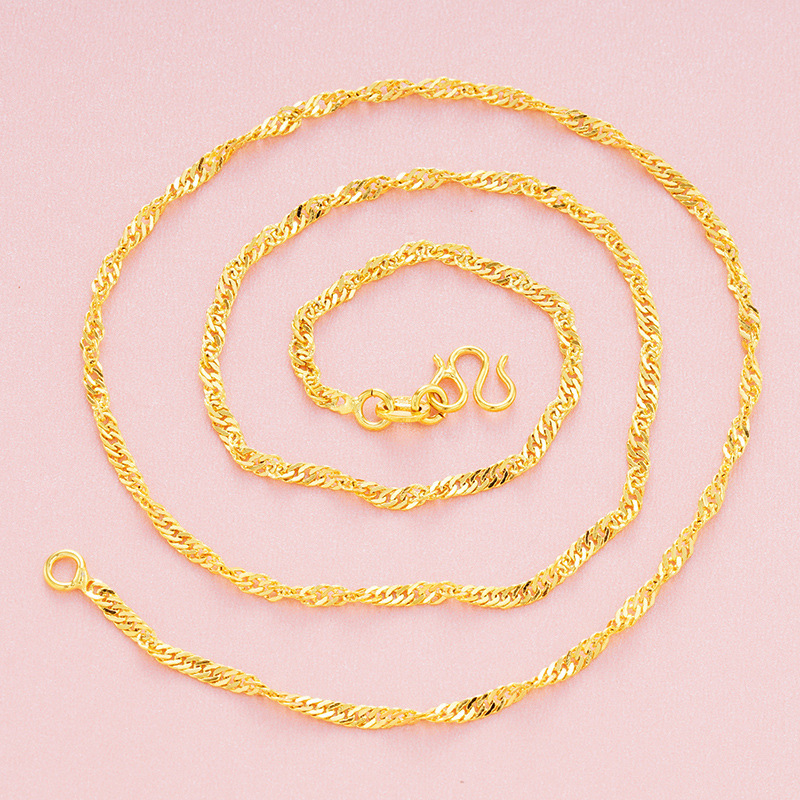 Venta al por mayor Vietnam arena oro color protección niños bebé larga vida bloqueo Latón chapado 24K oro niños larga vida colgante