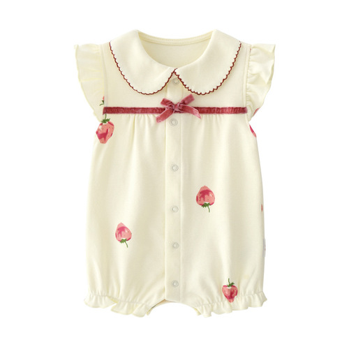 Baby one-piece summer outfit for newborns, pure cotton, sleeveless, for little girls, thin summer wear for infants