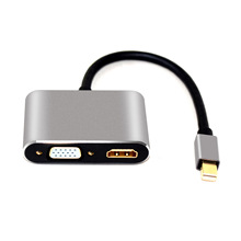 厂家批发 mini dp to hdmi vga二合一转接线 迷你dp转hdmi vga