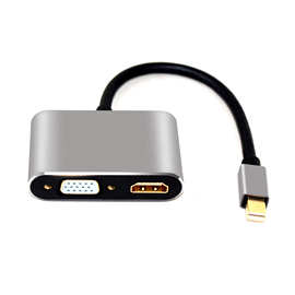 厂家批发 mini dp to hdmi vga二合一转接线 迷你dp转hdmi vga