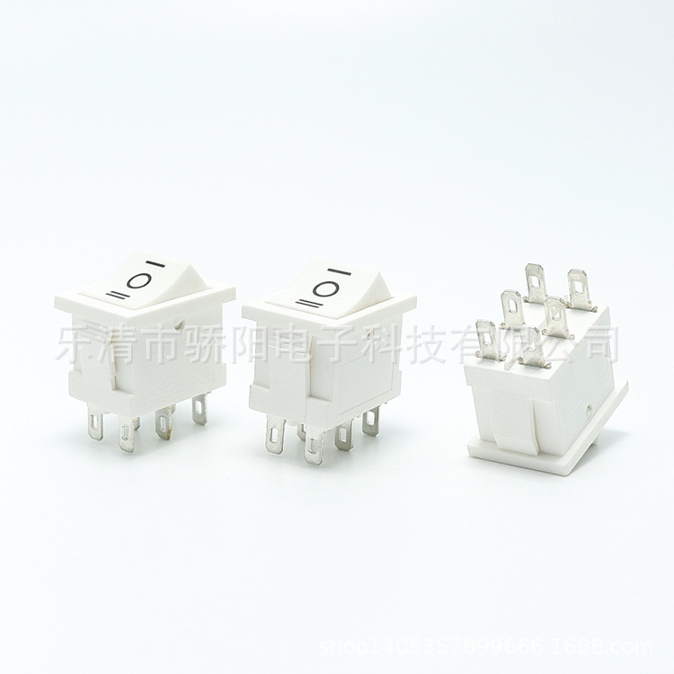 厂家供应KCD1-106小船型开关/全白色六脚三挡6脚3挡船型开关15*21