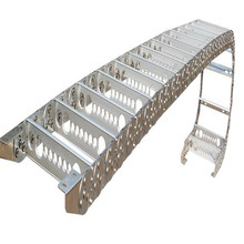 厂家定制直供304不锈钢拖链 电缆穿线带尼龙耐磨滑轮桥式钢铝拖链