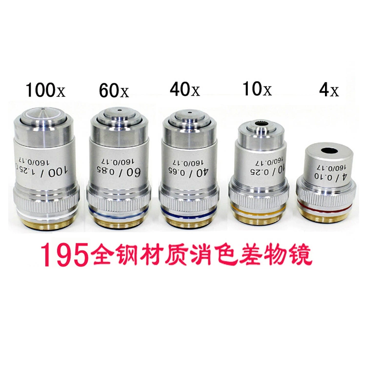 Тип 195 объектив микроскопа 4 С10С20С40С60С100С раз Ахроматический профессиональный объектив