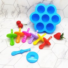 Multi-purpose popsicle mold silicone 7-hole popsicle mold colorful diy ice cream mold ice tray popsicle creative cake mold