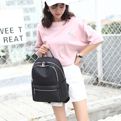 Cross-border  New Oxford Cloth Waterproof Women's Bag Lightweight Casual Student School Bag Nylon Travel Dual Shoulder Backpack