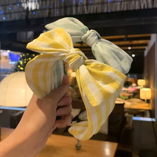 韩版新款蕾丝蝴蝶结发箍兔耳朵发卡头箍甜美女生百搭宽边防滑头饰