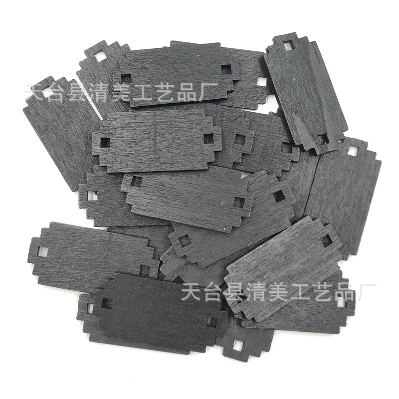 22*46mm madera letrero negro decoración letrero negro artesanía 50 piezas en un paquete