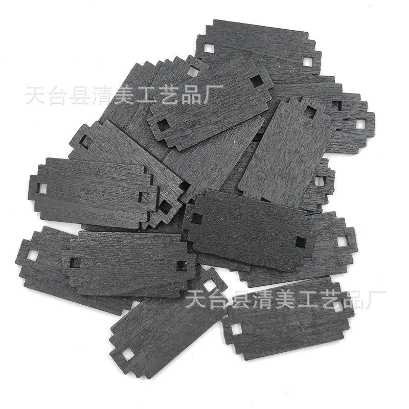 22*46mm madera letrero negro decoración letrero negro artesanía 50 piezas en un paquete