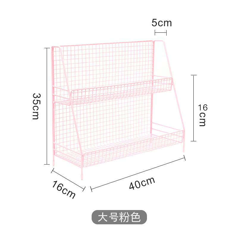 Estante de almacenamiento de cocina directo de fábrica Escritorio de pie de dos capas de hierro sin ponche negro condimento rack de almacenamiento