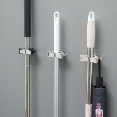 Multi-functional invisible screw-free broom holder and storage brush hook for bathroom and toilet wall-mounted broom rack and broom clip