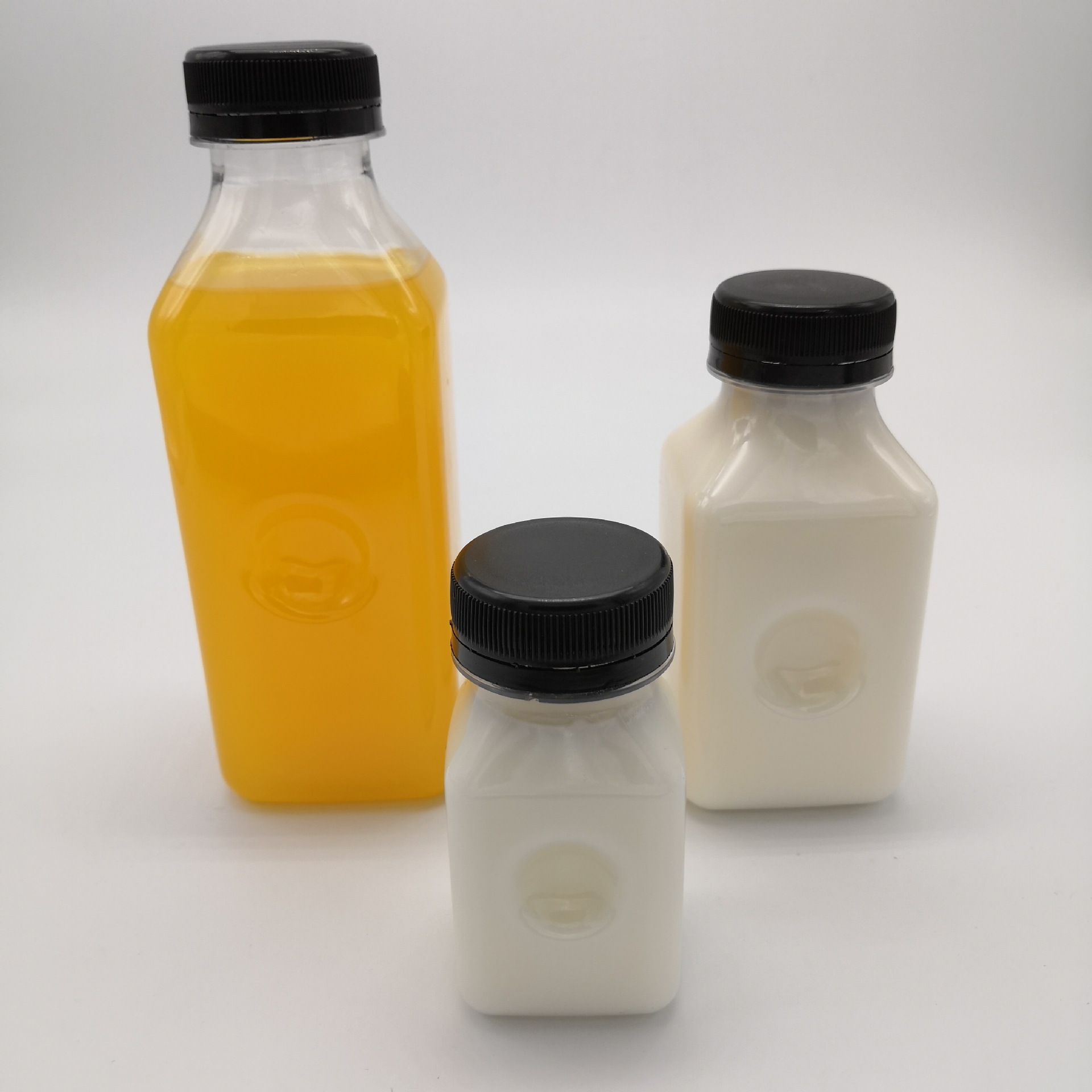 100ML 250ML 400ML方瓶PET塑料瓶子 果汁饮料加厚带盖瓶 密封瓶