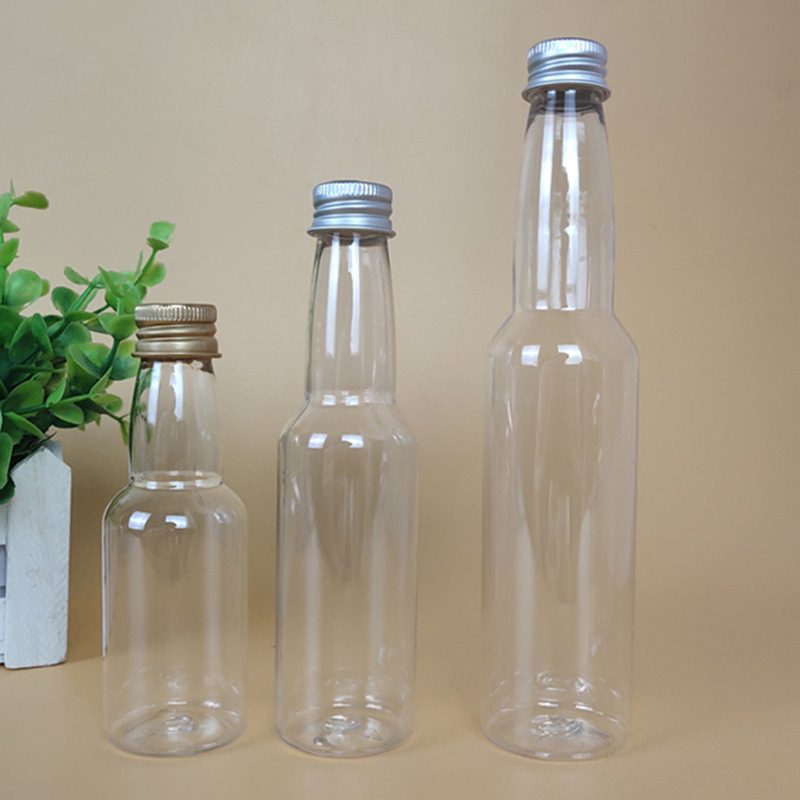 Botella de plástico transparente transfronteriza en stock 30 50ml 100150 ml botella de pet con tapa de aluminio botella de muestra de plástico de diámetro largo