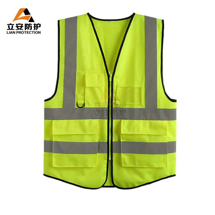 Factory wholesale reflective clothing traffic safety reflective vest reflective vest reflective clothing fluorescent yellow printable logo