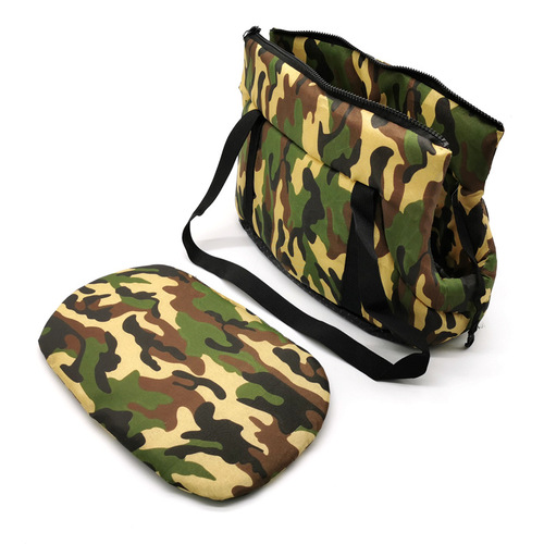 Cross-border best-selling pet backpack handbag, military green camouflage dog carrying bag, crossbody bag, outing pet bag