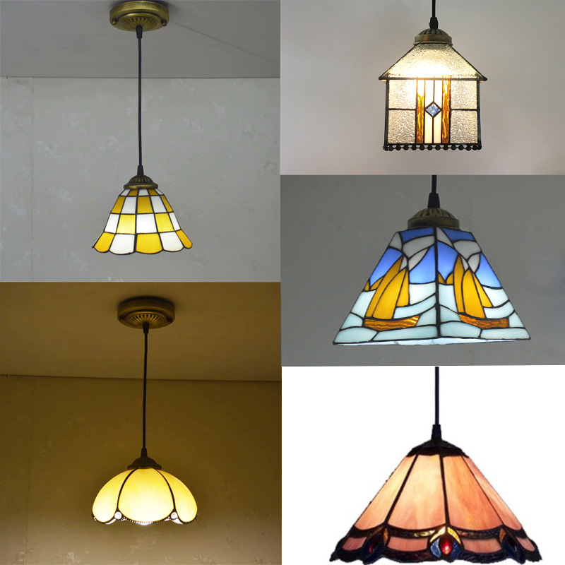 Cross-border dining hall lamp chandelier creative personality modern simple living room bedroom lighting colored glass round ball lamp