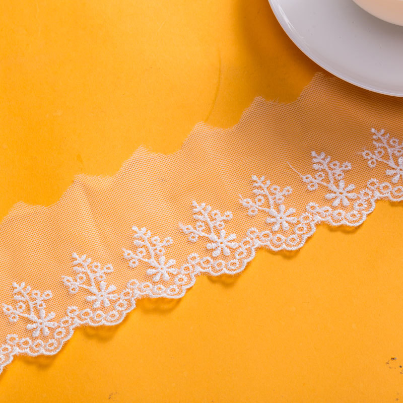 新款时尚蕾丝花边服装家纺婚纱辅料网纱刺绣宽5-10厘米厂家直供