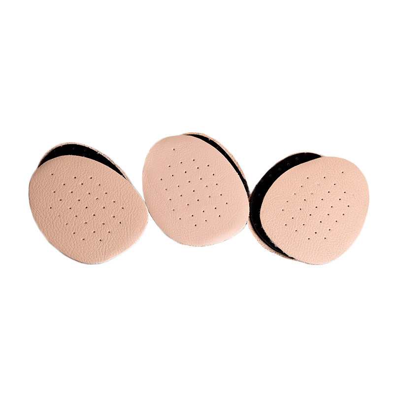 En stock plantilla al por mayor de cuero genuino frente media almohadilla de tamaño medio almohadilla frontal almohadilla de Palma almohadilla absorbente de sudor plantilla anti-dolor suave de las mujeres sola plantilla