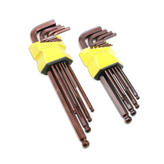 Industrial grade S2 steel hardened hexagonal wrench, hexagonal key extension/special length set, L-shaped ball head hexagonal wrench