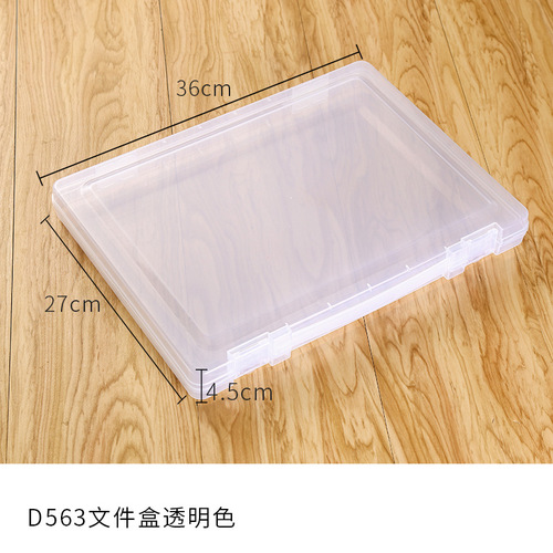 36*27 large portable plastic file box rectangular information certificate stationery storage covered transparent storage box