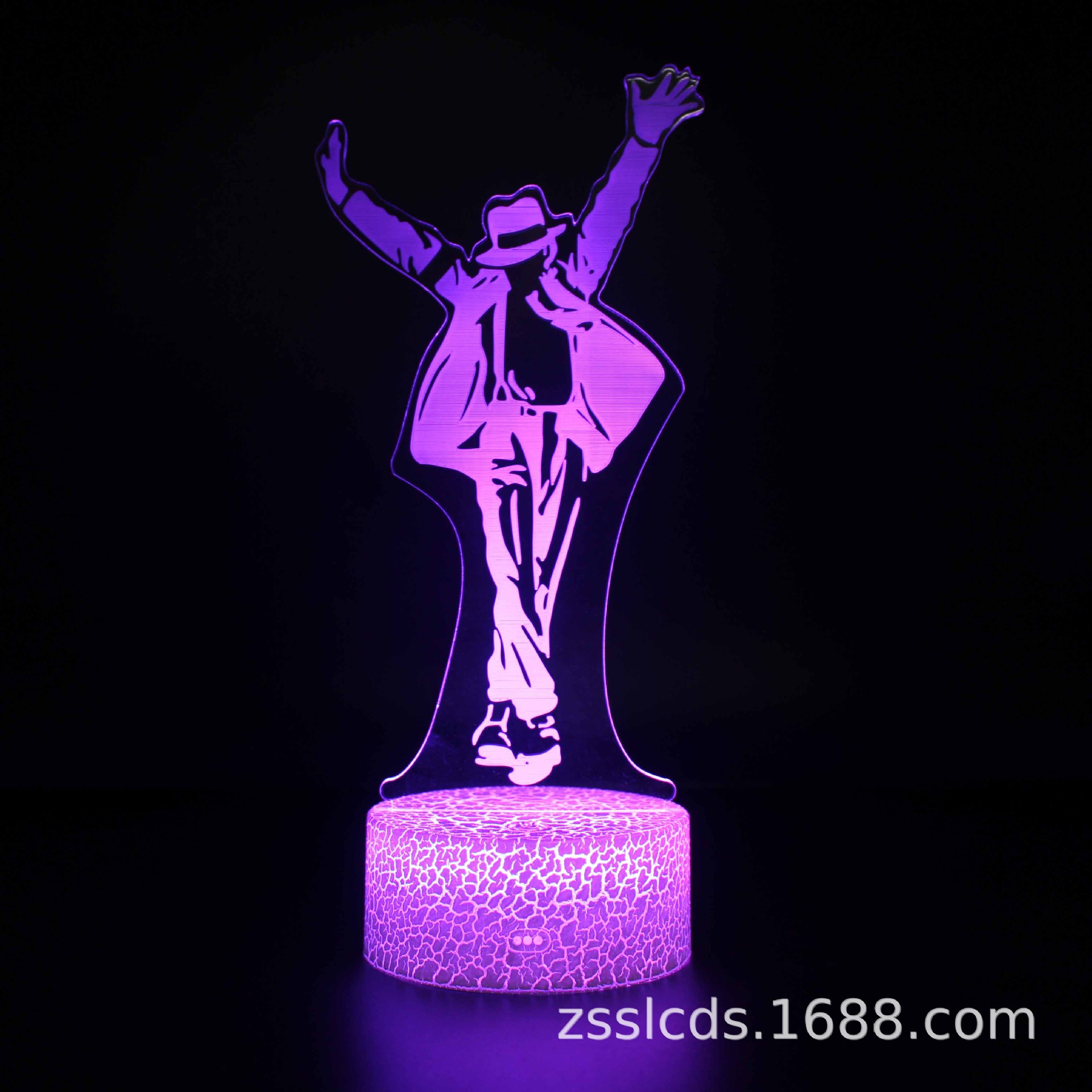 Comercio electrónico transfronterizo Venta caliente Jackson cantante de música Serie 3D luz de la noche colorida lámpara de mesa táctil regalo creativo Luz